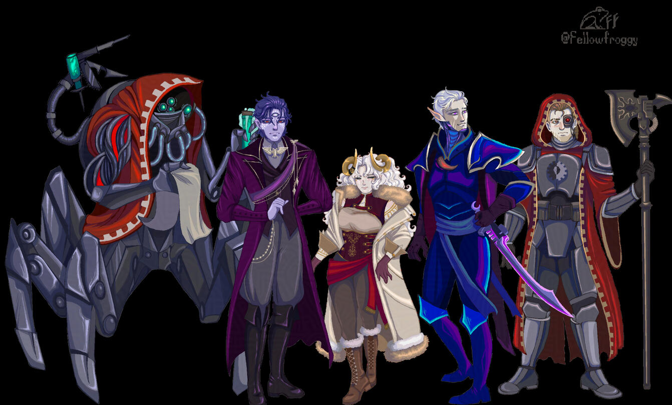 Warhammer 40k Rogue Trader TTRPG party.